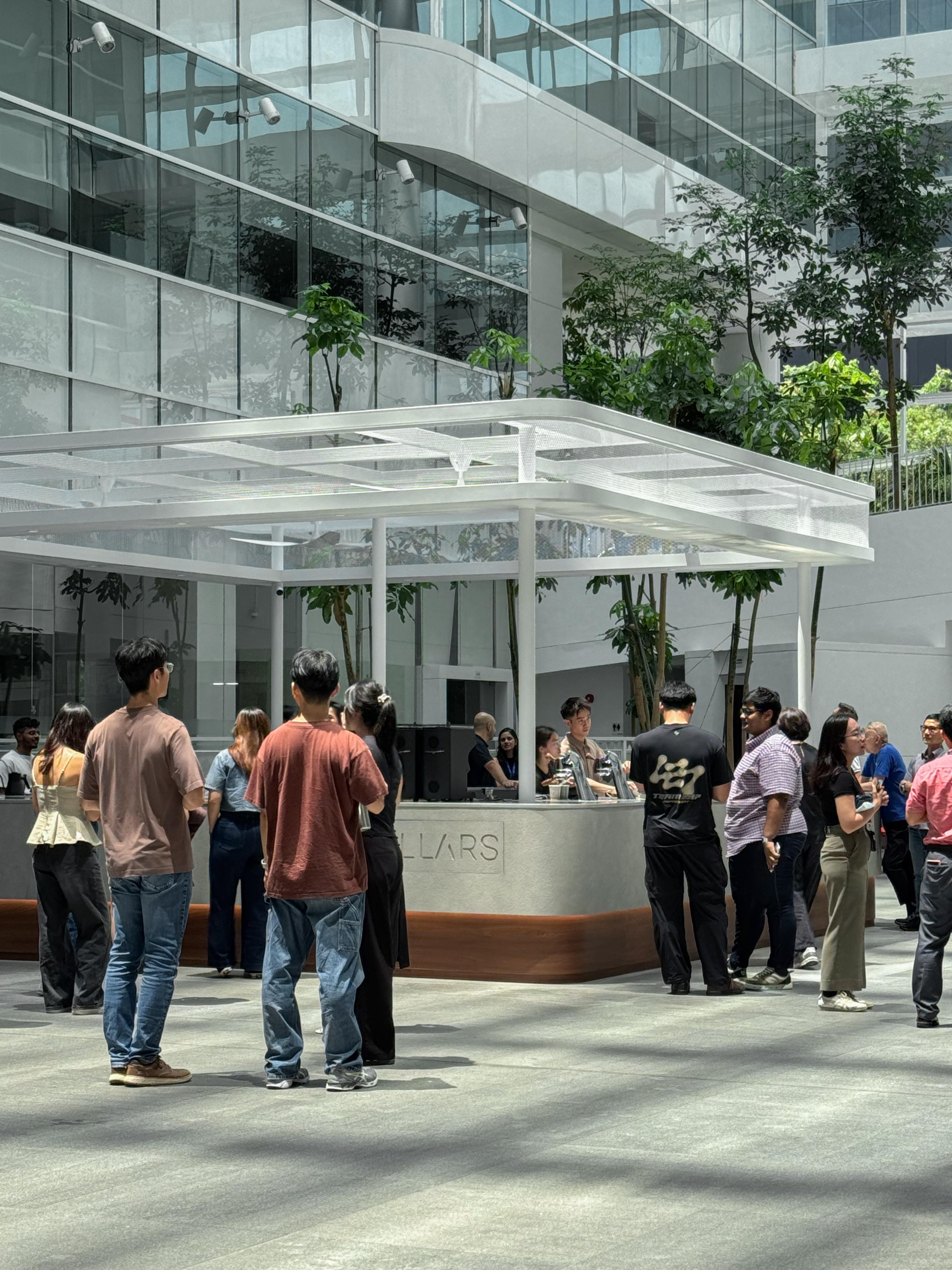 Customers visiting Pillars Coffee at Solaris